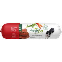 Freshpet Dog Food, Slice & Serve Roll, Chunky Beef Recipe