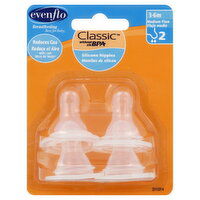 Evenflo Nipples, Silicone, Medium Flow 2, 3-6M - 4 Each 