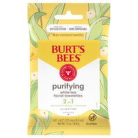 Burt's Bees Facial Towelettes, Purifying, White Tea, 2 in 1 - 10 Each 