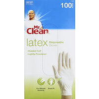 Mr. Clean Gloves, Latex, Disposable, One Size Fits All - 100 Each 