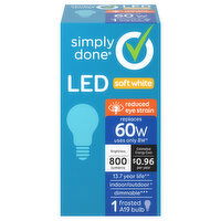 Simply Done Light Bulb, LED, Frosted, Soft White, 8 Watts