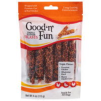 Good 'n' Fun Snack for All Dogs, Triple Flavor, Blasts - 4 Ounce 