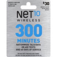 Net10 Phone Card, Prepaid, $30 - 1 Each 