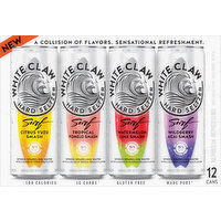 White Claw Hard Seltzer, Spiked Sparkling Water, Citrus Yuzu/Tropical Pomelo/Watermelon Lime/Wildberry Acai - 12 Each 