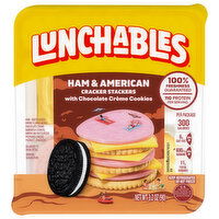 Lunchables Cracker Stackers, with Chocolate Creme Cookies, Ham & American - 3.2 Ounce 