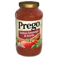 Prego Meat Sauce, Italian Sausage & Garlic - 23.5 Ounce 