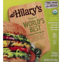 Hilarys Veggie Burgers, Organic, World's Best - 2 Each 