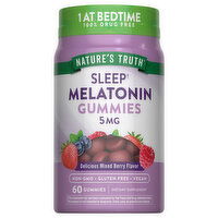 Nature's Truth Melatonin, Sleep, 5 mg, Gummies, Delicious Mixed Berry Flavor - 60 Each 