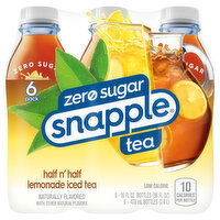 Snapple Lemonade Iced Tea, Zero Sugar, Half N' Half, 6 Pack - 6 Each 