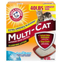 Arm & Hammer Clumping Litter, Multi-Cat, Largest Size - 40 Pound 