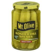 Mt Olive Pickles, Kosher Dill, Spears - 24 Fluid ounce 