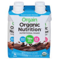 Orgain Nutritional Shake, Smooth Chocolate Flavored, 4 Pack - 4 Each 