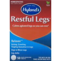 Hyland's Restful Legs, Homeopathic, Quick-Dissolving Tablets - 50 Each 