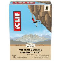 CLIF BAR - White Chocolate Macadamia Nut Flavor - Made with Organic Oats - Energy Bars - Non-GMO - Plant Based Protein Bars (10 Pack) - 24 Ounce 