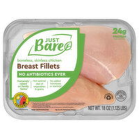 Just Bare Boneless Skinless Chicken Breast Fillets - 18 Ounce