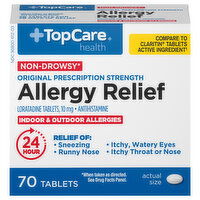 TopCare Allergy Relief, Original Prescription Strength, 10 mg, Tablets - 70 Each 