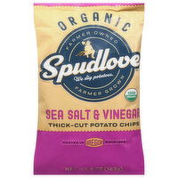 SpudLove Potato Chips, Organic, Sea Salt & Vinegar, Thick-Cut - 5 Ounce 