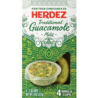 Herdez Guacamole, Traditional, Mild - 4 Each 