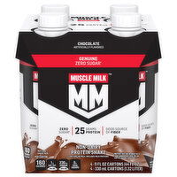 Muscle Milk Protein Shake, Non-Dairy, Chocolate, Genuine - 4 Each 