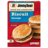 Jimmy Dean Sandwiches, Biscuit, Sausage, Snack Size - 20 Each 