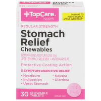 TopCare Stomach Relief, Chewables, Regular Strength, 262 mg, Tablets - 30 Each 