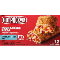 Hot Pockets Sandwiches, Four Cheese Pizza, Garlic Buttery Crust, 12 Pack - 12 Each 