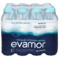 Evamor Water, Artesian, Natural - 12 Each 