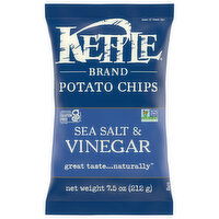 Kettle Brand Potato Chips, Sea Salt & Vinegar - 7.5 Ounce 