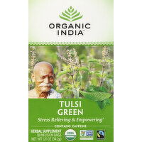 Organic India Herbal Supplement, Tulsi Green, Infusion Bags - 18 Each 