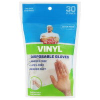 Mr. Clean Vinyl Disposable Latex-Free One Size Fits Most Gloves - 30 Each