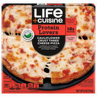 Life Cuisine Pizza, Three Cheese, Cauliflower Crust, Protein Lovers - 6 Ounce 