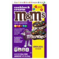 M&M's Cookie Sandwiches, Cookies & Cream - 4 Each 