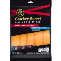 Cracker Barrel Reduced Fat Extra Sharp Cheddar Cheese Sticks with 2% Milk