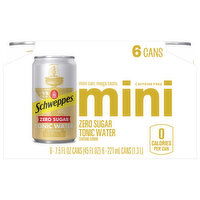 Schweppes Caffeine Free Zero Sugar Mini Tonic Water - 6 Each