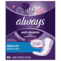 Always Liners, Anti-Bunch, Xtra Protection, Unscented, Regular