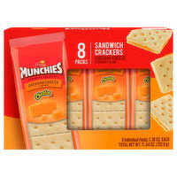 Munchies Sandwich Crackers, Cheetos Cheddar Cheese Flavored, 8 Packs