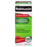 Robitussin Cough + Chest Congestion DM, Maximum Strength, Adult - 8 Fluid ounce 