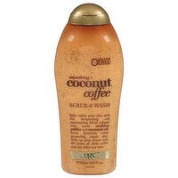 Ogx Scrub & Wash, Smoothing, + Coconut Coffee - 19.5 Fluid ounce 