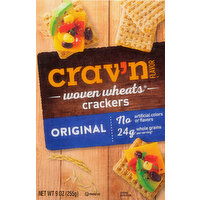 Crav'n Flavor Crackers, Original, Woven Wheats - 9 Ounce 