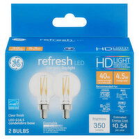 GE Light Bulbs, LED, Clear Finish, 4.5 Watts - 2 Each 