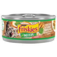 Friskies Cat Food, Chicken & Turkey Casserole with Garden Greens in Gravy, Indoor, Chunky, Adult