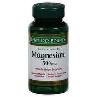 Nature's Bounty Magnesium, High Potency, 500 mg, Coated Tablets - 100 Each 