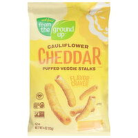 Real Food From the Ground Up Veggie Stalks, Cauliflower Cheddar, Puffed - 4 Ounce 