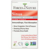 Forces of Nature Sinus Organic Medicine, Maximum Strength, ImmuneDrops, Fast Absorption