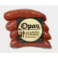 Opas Smoked Sausage, Jalapeno & Cheddar - 16 Ounce 