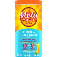 Metamucil Fiber + Collagen Peptides, Powder, Ultra Smooth Orange Flavored - 19.9 Ounce 