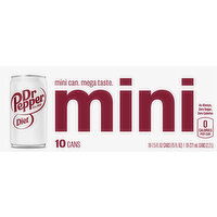 Dr Pepper Soda, Diet, Mini - 10 Each 