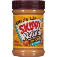 Skippy Natural Creamy Peanut Butter Spread with Honey - 15 Ounce 