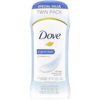 Dove Deodorant, Anti-Perspirant, Original Clean, Twin Pack, Special Value