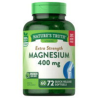 Nature's Truth Magnesium, Extra Strength, 400 mg, Quick Release Softgels - 72 Each 